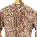 J.Crew  Blouse Liberty Fabric Floral Ruffled Collar Button Up Long Sleeve XXS Photo 1