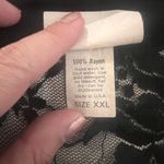 Vintage Lisa’s Cardigan Black Lace Short Sleeve Open Front Gold Buttons Size XXL Photo 10
