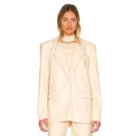 We Wore What Faux Leather Blazer Medium Cream Oversized Quiet Luxury Minimalist Photo 2