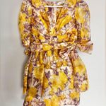 Zimmermann  High Tide Peplum Mini Dress Yellow Floral Size 1 Photo 4