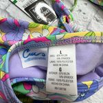 California Waves  Juniors' Boho Floral 2pc Bikini Ruffle Side Tie Underwire L New Photo 5