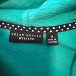 Susan Graver Weekend Women’s M Teal Hoodie Tunic Zip Pullover Kangaroo Pocket Photo 2