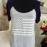 Free Kisses  Gray and Blue Tank Top Photo 0