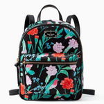 Kate Spade Bradley Wilson Road Hummingbird small Backpack purse Black Floral Photo 0