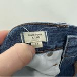 Madewell  Rigid Denim A Line Mini Skirt in Leandra Wash Size 29 Raw Frayed Photo 6