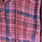 American Eagle  Cropped Hooded Flannel Shirt Photo 1