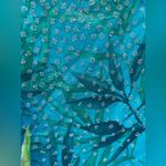 Robbie Bee Women's Aqua Floral Maxi Spaghetti Strap Dress & Sheer Blouse Size 14 Photo 4