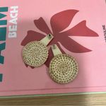 Oversized Wicker Statement Earrings from Greece Tan Photo 5