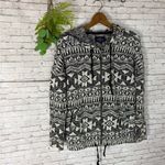 American Eagle  Black and White Geometric Ikat Hoodie Photo 3