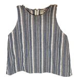 Paper Crane  Crop Top Tank Linen Blend Striped Zipper Closure Large Photo 0