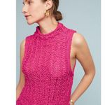 Anthropologie NWT Moth Pink Mockneck Knit Sleeveless Tank Top Photo 0