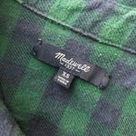 Madewell Womens Flannel Cargo Workshirt Buffalo Check Button Down Blue Green XS Photo 2