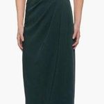 La Femme NWT Surplice Off the Shoulder Column Gown in Emerald Size 12 Photo 0