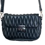 Badgley Mischka  Black Vegan‎ Leather Crossbody Bag Quilted Designer Adjustable Photo 0