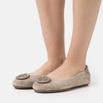 Tory Burch  Minnie Suede Leather Travel Ballet Flat Brown Size 13 Photo 0