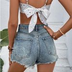 Shein VCAY Paisley Print Bandana Hem Cami Top White Size M Photo 4