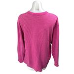 SKIMS Women's Pink Long Sleeve Ribbed Knit Loose Crew Neck Sweater Top Size M Photo 1