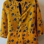 Harper Heritage floral print yellow blouse women's top 3/4 Sleeves Size XS Photo 4