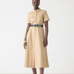 J.Crew Beige Button-Down Midi Dress Photo 1