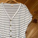 I Joah black and white striped tie front top Size M Photo 2