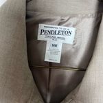 Pendleton Vintage  Taupe Virgin Wool Academia Button Blazer Jacket Size 14W Photo 7