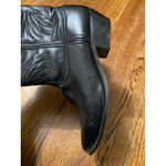Vintage Black Leather Cowboy Boots 8.5 Western Quiet Luxury Rodeo Country Cowgir Photo 10