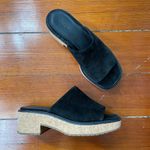 Vince  Maddy B Suede & Cork Platform Sandals in Black - Women's Size 8.5 💛 Photo 1