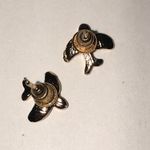 Gold Tone Dainty Airplane Boho Stud Earrings Photo 2