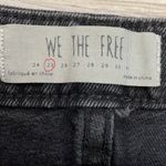 We The Free Black Denim Zip Up Front Mini Skirt Bottom Fringe Size 25 Photo 2