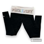 PINK - Victoria's Secret Victoria's Secret PINK grey fold over with glittery bling ombré yoga pants Photo 2