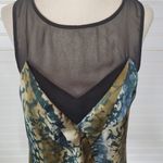 Armani Exchange  Blue Black Sleeveless Blouse Top Medium Photo 1