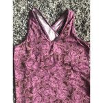 The North Face  Tank Top Sz S Purple paisley cross back gym yoga Vapor Wick bra Photo 1