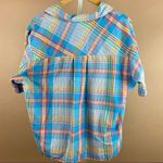 Vintage Glen Harbor Small Plaid Button Up Pastel Vacation Golf Islan Cruise Blue Photo 3