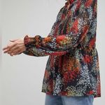 Anthropologie Akemi + Kin Balloon Sleeve Floral Chiffon Smocked Top Size S Photo 4