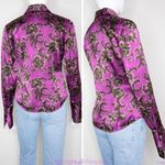Linda Allard Ellen tracy silk floral print purple shirt, size Petite 2 Photo 3