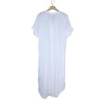 Cupshe Womens L White V-Neck & Curved Hem Button Up Cover-Up NEW Photo 2