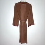 Lunya Washable Silk Chiffon Kimono Robe Sz M Tan Size M Photo 2