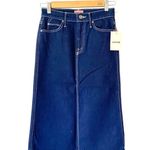 Mother NWTs The Country Swooner Straight A Dark Denim Skirt size 24 Blue Photo 3