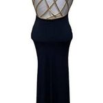 A'Gaci Cross Back Sleeveless Maxi Formal Dress Size Small Black and Gold Photo 0