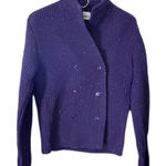 CRAZY HORSE Vintage size M  100% wool purple double breasted cardigan. Photo 0