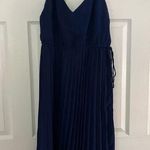 ASOS  Navy Pleated Midi Dress Photo 0