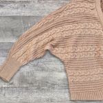 A Love Story Cable Knit Cardigan Women M Dolman Sleeve Rhinestone Button Sweater Pink Size L Photo 1