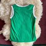 70s vintage Kelly green knit tank top with scalloped trim Photo 4