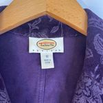 Talbots Dark Purple Jacquard Burnout Velvet Dressy 100% Cotton Jacket Size 12 Photo 5
