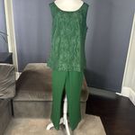 Women’s Green Lace & Chiffon 3 Piece Formal Pant Suit Mother of the Bride 16 NEW Photo 6