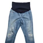 Liz Lange  Maternity Blue Distressed Cotton Stretch Jeggings Jeans Pants Large Photo 2