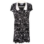 KILLSTAR  Black White Milky Way Babydoll Dress Cap Sleeve Jersey Knit Women's XS Photo 2