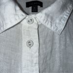 Talbots  Extended Shoulder Linen Collar Short Shirt Button Down Medium White Photo 4