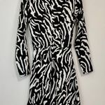 Missguided  Women’s Tall Zebra Print Tie Front Mini Dress Black & White Sz 4 NWT Photo 7