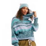 Free People Candy Stripe Tunic Knit Sweater in Waterfalls Combo Size Small Photo 3